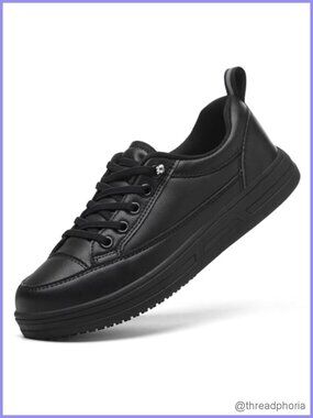 Treesky Non Slip Work Shoes Faux Leather Slip On Sneakers